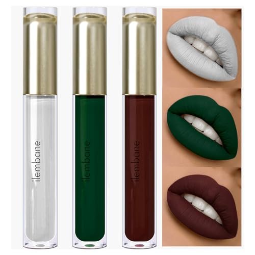 ilembane 3-Pack Multicolor Matte Liquid Lipstick Set – White,... ilembane 3 pack multicolor matte liquid lipstick set – white,...