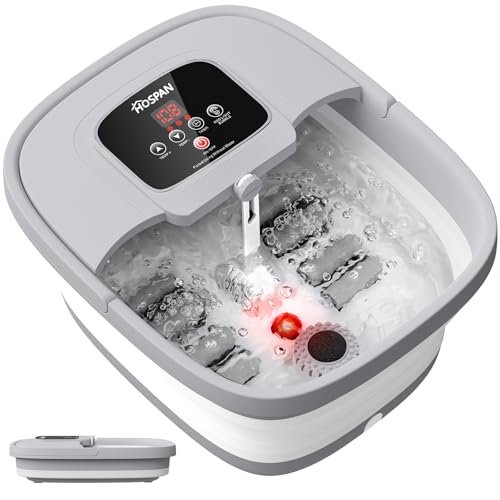 HOSPAN Collapsible Foot Spa with Heat, Bubble, Red Light, and... hospan collapsible foot spa with heat, bubble, red light, and...