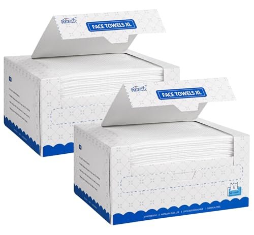 homexcel face towels 100 count , disposable makeup remover wip...