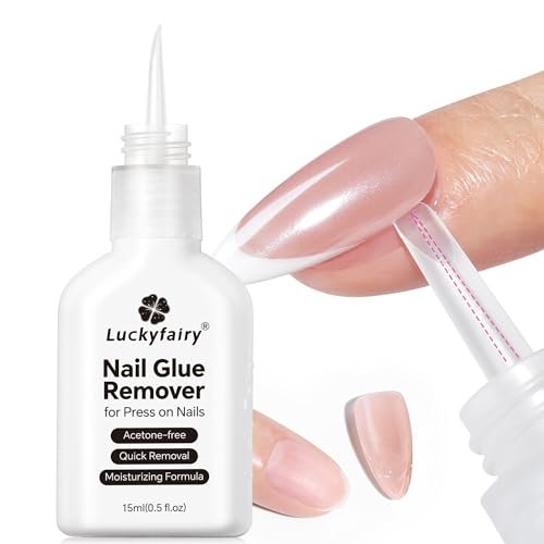 Luckyfairy Nail Glue Remover for Press on Nails, 15ml Acetone-... luckyfairy nail glue remover for press on nails, 15ml acetone ...