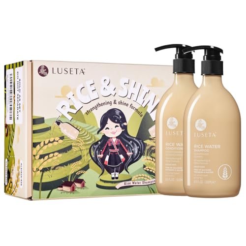 luseta rice water shampoo and conditioner set for hair volume,...