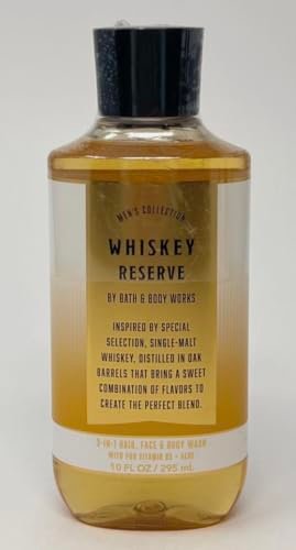 bath & body works whiskey & reserve bourbon men's 3 in 1 hair...