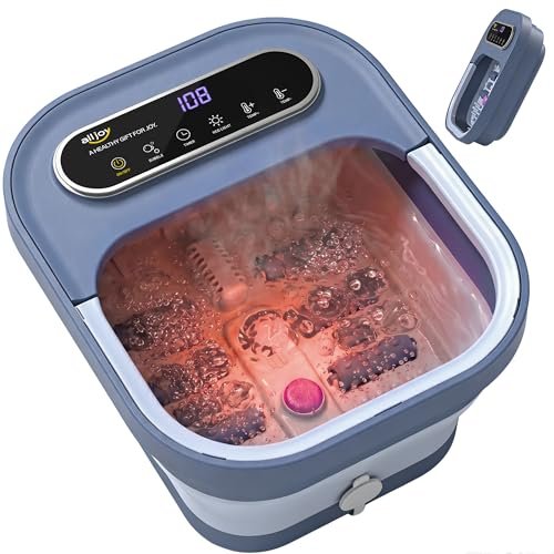 alljoy collapsible foot spa with heat, pedicure foot bath with...