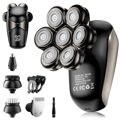 shpavver head shavers for bald men: 5 in 1 upgraded electric r...