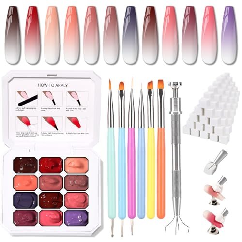 Karroy Christmas Gel Polish, 12 Colors Ombre Patting Gel Nail... karroy christmas gel polish, 12 colors ombre patting gel nail...