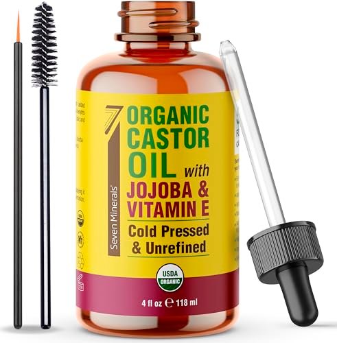 seven minerals organic castor oil with jojoba & vitamin e for...