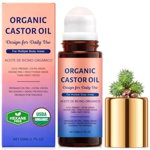 aipiler castor oil roll on for face: 100% organic castor oil r...