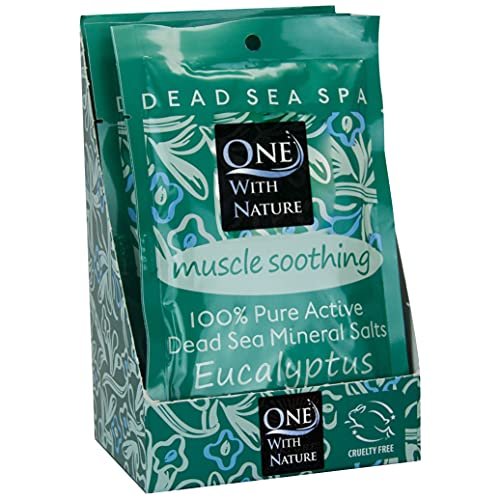 one with nature 100% pure dead sea salt for bath eucalyptus, 2...