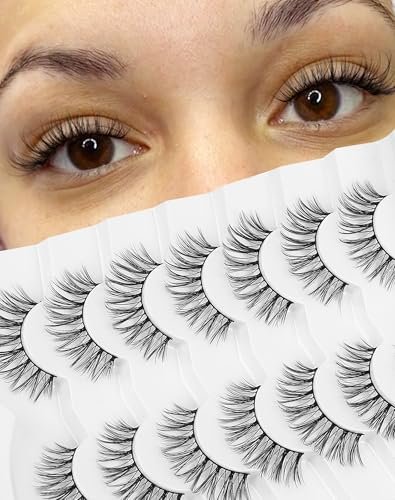 fake lashes wispy eyelashes natural look fluffy mink lashes fa...