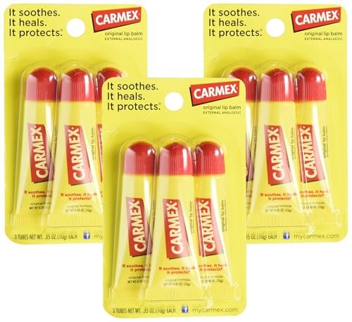 carmex original flavor moisturizing lip balm tube value pack,0...