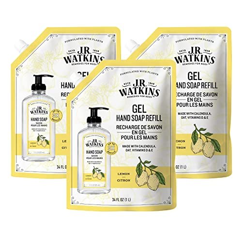 j.r. watkins gel hand soap refill, moisturizing hand wash, alc...