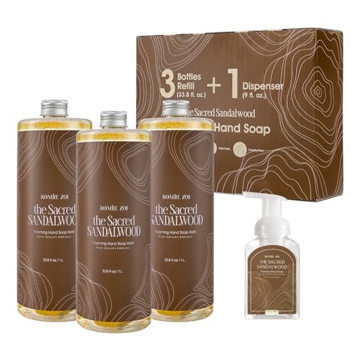 romiie zoi foaming hand soap refill gift set 3 pack with dispe...