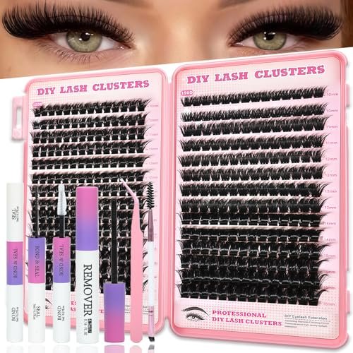 Manga Lash Clusters Kit, 392 Pcs Fluffy Eyelash Clusters Exten... manga lash clusters kit, 392 pcs fluffy eyelash clusters exten...