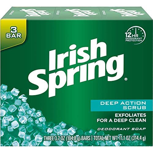 irish spring deep action scrub deodorant soap by, 3 count, fre...