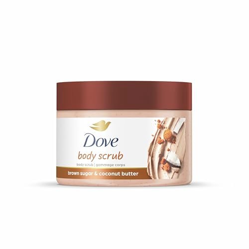dove scrub brown sugar & coconut butter for silky smooth skin...