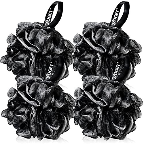 Yoget Bath Loofah Sponge, 4 Pack Black 60G Shower Mesh Ball So... yoget bath loofah sponge, 4 pack black 60g shower mesh ball so...