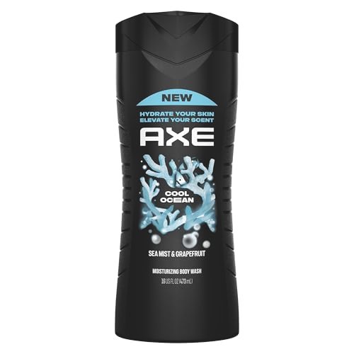 axe cool ocean men's body wash with essential oils 12h refresh...