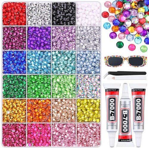 6600Pcs Resin Rhinestones with 3Pcs B7000 Jewelry Glue for Cra... 6600pcs resin rhinestones with 3pcs b7000 jewelry glue for cra...