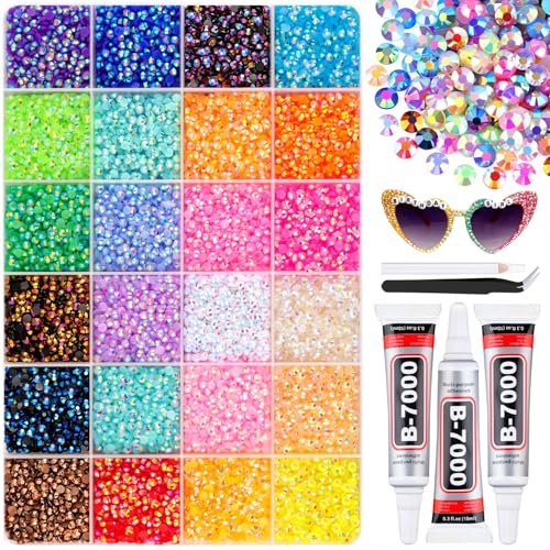 belleboost 35000pcs jelly rhinestones bedazzling kit with b700...