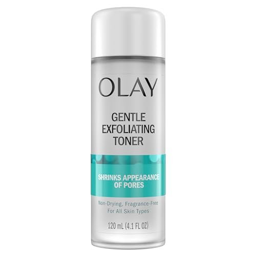 olay gentle exfoliating toner, fragrance free, 4.1 fl oz, pore...