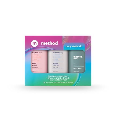 method body wash gift set, pure peace, simply nourish and sea...