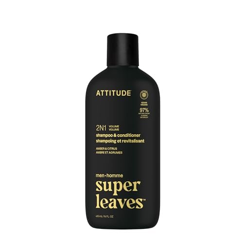 attitude men's shampoo and conditioner 2 in 1, volumizing for...