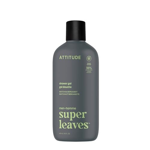 attitude shower gel body wash for men, 98% natural origin ingr...