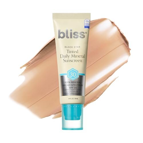 bliss block star spf 30 daily tinted mineral sunscreen with zi...