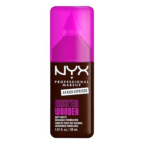 nyx professional makeup make 'em wonder liquid foundation, 24h...