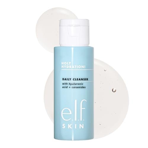 e.l.f. skin holy hydration! daily cleanser mini, face cleanser...