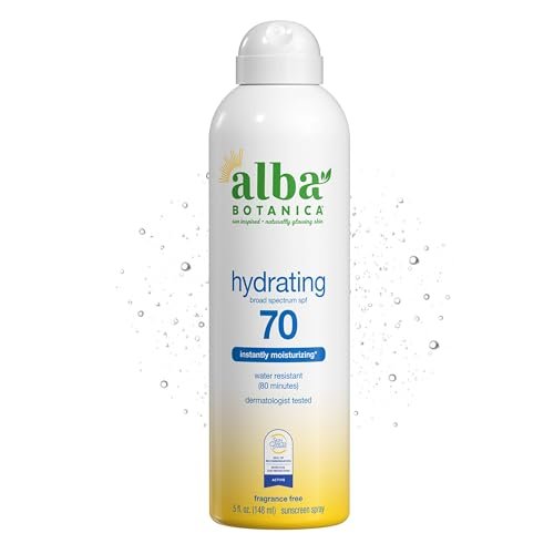 alba botanica hydrating sunscreen spray for face and body, bro...