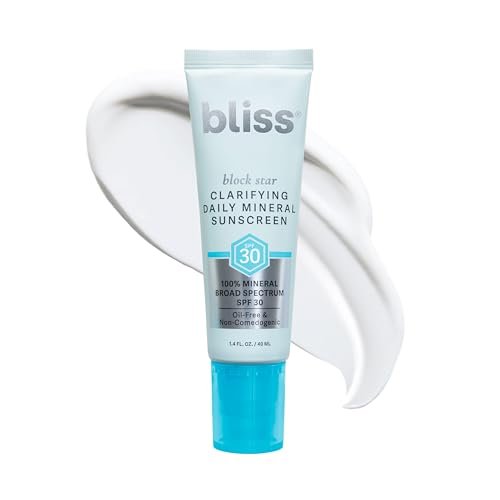 bliss block star clarifying daily mineral sunscreen broad spec...
