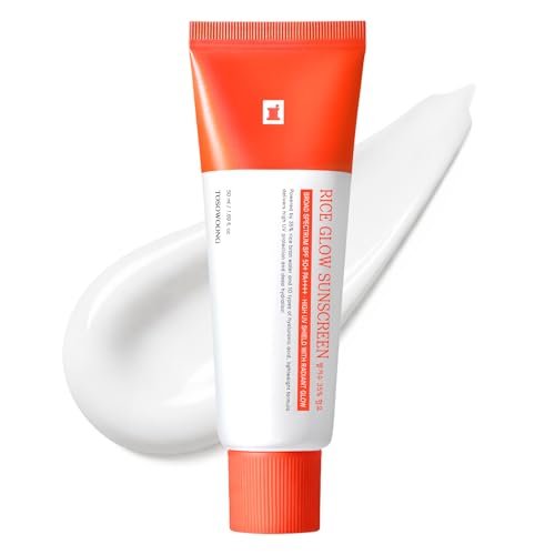 tosowoong rice glow sunscreen, spf50+ broad spectrum korean su...