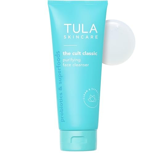 tula skincare cult classic purifying face cleanser, daily wash...