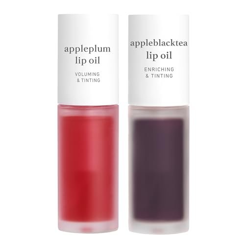 nooni korean lip oil set appleplum & appleblacktea long la...