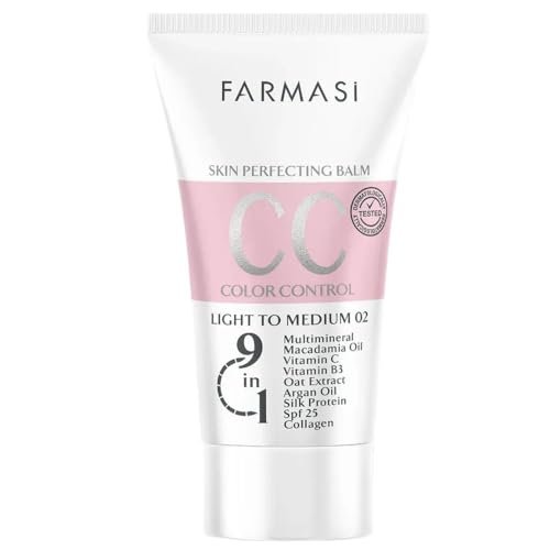farmasi cc cream, lightweight coverage, spf 25, light to mediu...