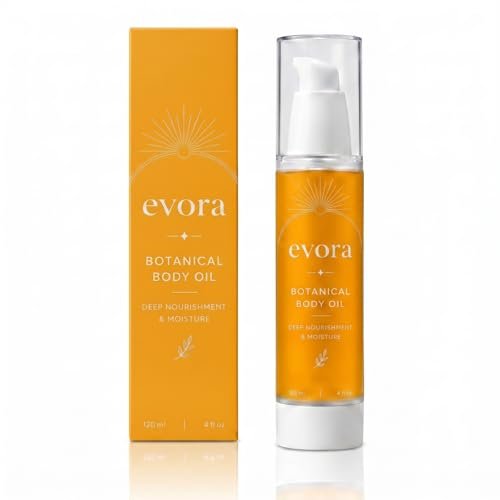eloura evora botanical body oil for crepey skin & aging skin,...