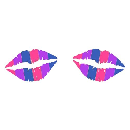 2 bisexual colors temporary tattoo lips, lgbtqia pride tattoo...