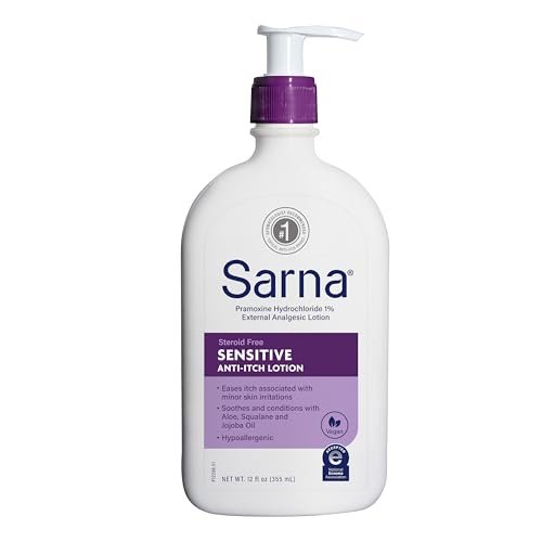 sarna sensitive anti itch lotion, steroid free, fragrance free...