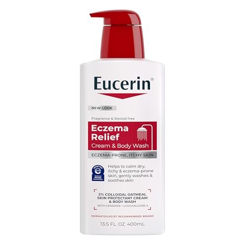 eucerin eczema relief cream and body wash, colloidal oatmeal e...