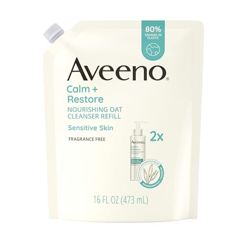 aveeno calm + restore nourishing oat facial cleanser for sensi...