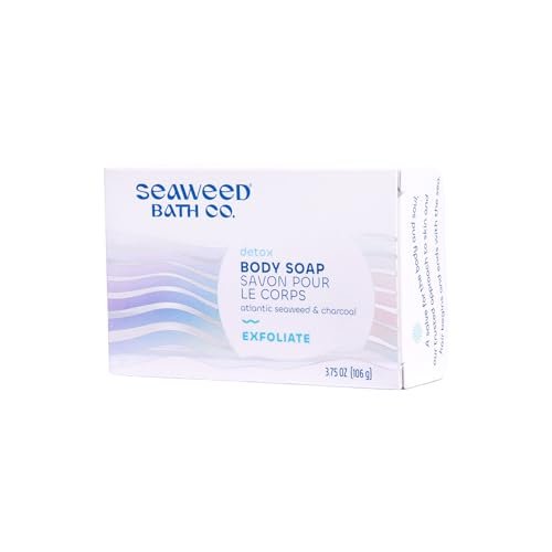 seaweed bath co. exfoliate detox body soap, 3.75 ounce, sustai...