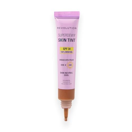 revolution superdewy spf 30 skin tint, tinted mineral face fou...