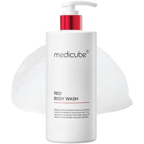 medicube red body wash | low ph clarifying body wash for back...