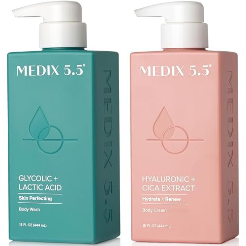 medix 5.5 exfoliating aha glycolic acid face & body wash clean...