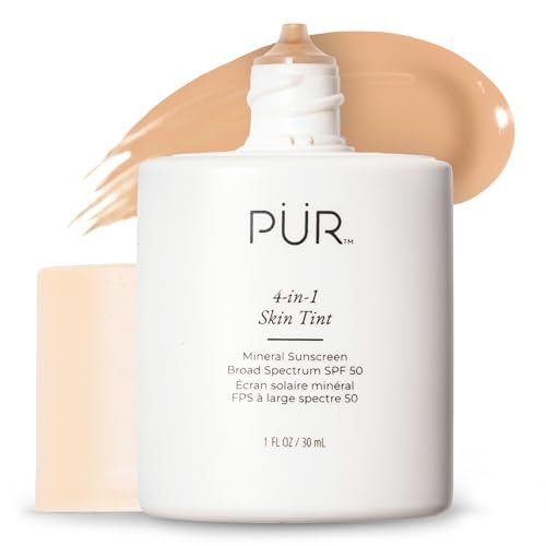 pÜr minerals tinted sunscreen for face, 4 in 1 skin tint bro...