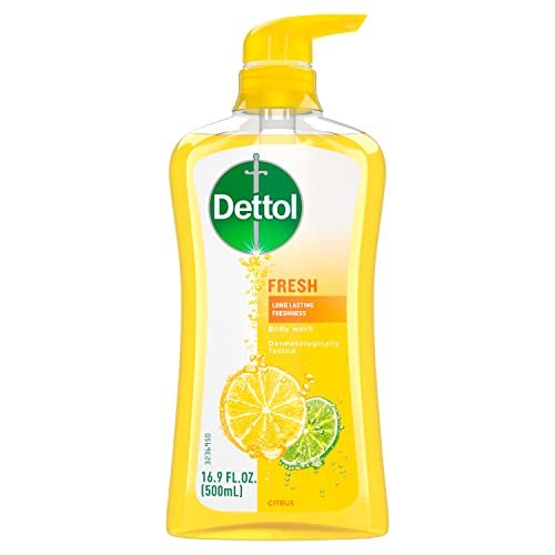 dettol fresh body wash and shower gel, fresh yuzu citrus scent...