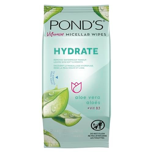pond’s micellar makeup remover wipes, removes waterproof masca...