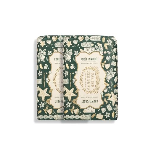 panier des sens snowy forest shea butter soap bar duo, 2 x 7 oz