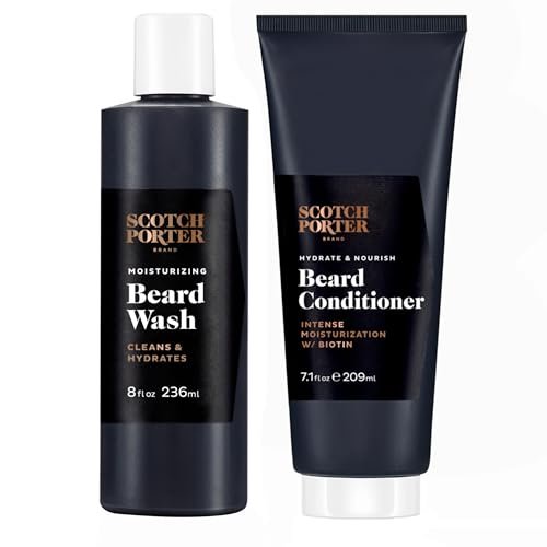 scotch porter moisturizing beard wash & conditioner for men bu...